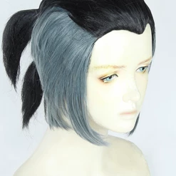 Black Grey 35cm Pokemon Sword And Shield Raihan Cosplay Wig