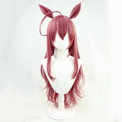 Red 80cm Uma Musume Pretty Derby Mihono Bourbon Cosplay Wig