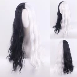 White And Black 70cm Cruella De Vil Cosplay Wig Version 4