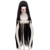 Black 100cm Hakumei To Mikochi Mikochi Cosplay Wig