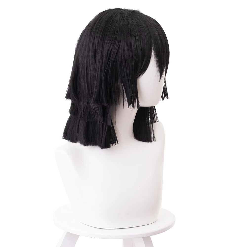 Black 40cm Demon Slayer: Kimetsu No Yaiba Obanai Iguro Cosplay Wig 5 Black 40cm Demon Slayer: Kimetsu No Yaiba Obanai Iguro Cosplay Wig - Image 3