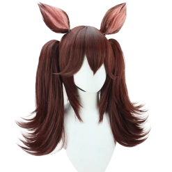 Brown 45cm Uma Musume Pretty Derby Hishi Akebono Cosplay Wig
