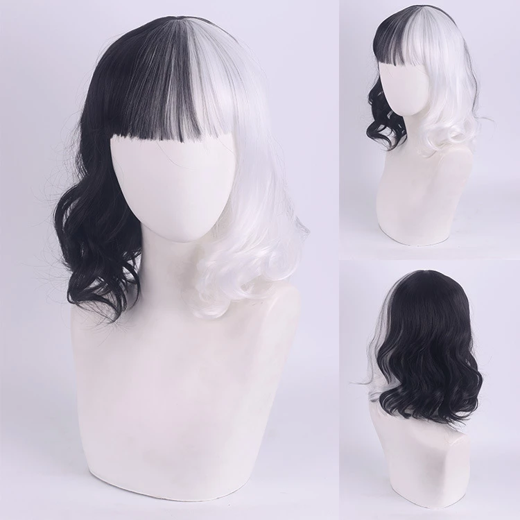 White And Black 35cm Cruella De Vil Cosplay Wig Version 6 3 White And Black 35cm Cruella De Vil Cosplay Wig Version 6