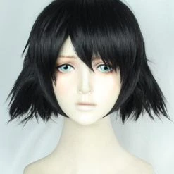 Black 35cm Steins;Gate Mayuri Shiina Cosplay Wig