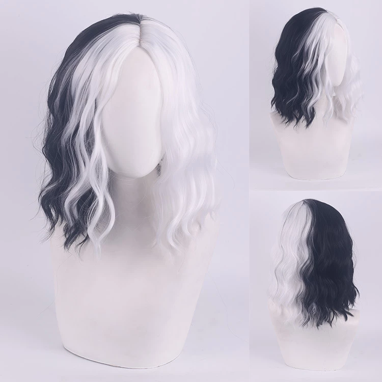 White And Black 35cm Cruella De Vil Cosplay Wig Version 8 3 White And Black 35cm Cruella De Vil Cosplay Wig Version 8