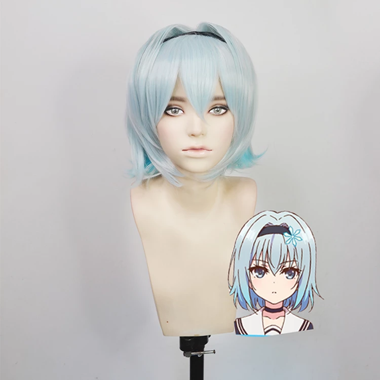 Blue 30cm The Ryuo's Work Is Never Done! Ginko Sora Cosplay Wig 4 Blue 30cm The Ryuo's Work Is Never Done! Ginko Sora Cosplay Wig - Image 2