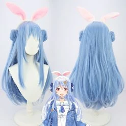 Blue 80cm Virtual YouTuber Usada Pekora Cosplay Wig