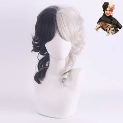 White And Black 35cm Cruella De Vil Cosplay Wig Version 10