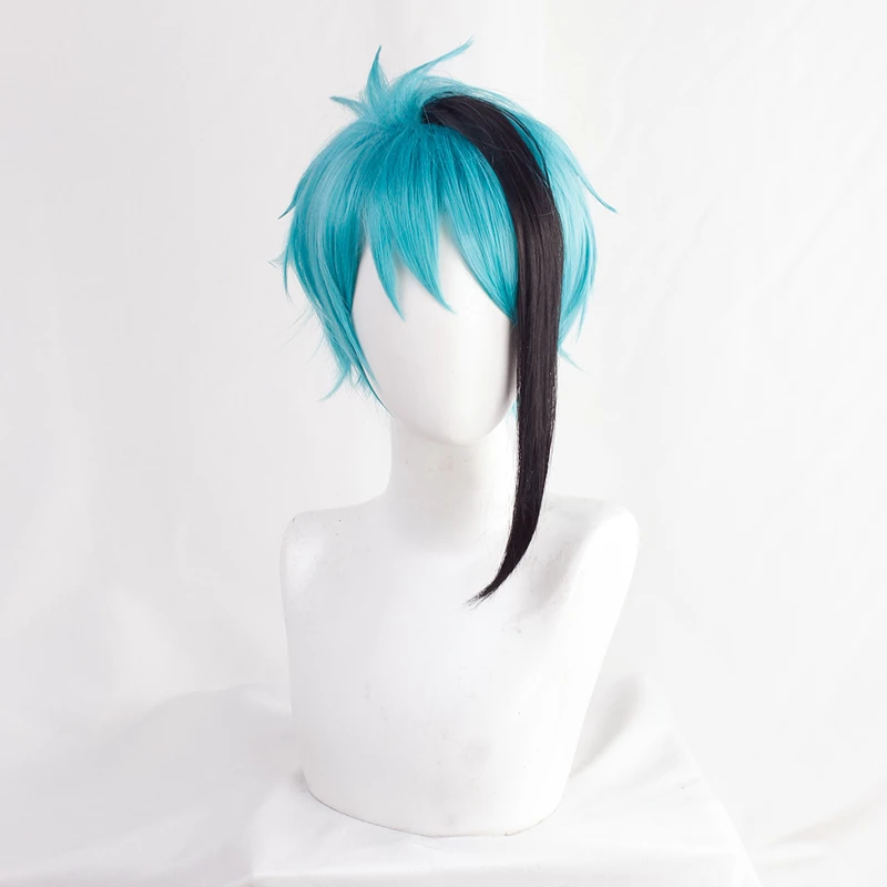 Blue And Black 40cm Disney: Twisted-Wonderland Jade Leech Cosplay Wig 4 Blue And Black 40cm Disney: Twisted-Wonderland Jade Leech Cosplay Wig - Image 2