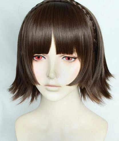 Brown 30cm Persona 5 Makoto Niijima Cosplay Wig 3 Brown 30cm Persona 5 Makoto Niijima Cosplay Wig
