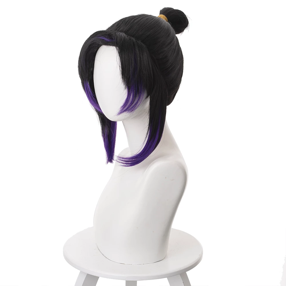 Black And Purple 35cm Demon Slayer: Kimetsu No Yaiba Shinobu Kocho Cosplay Wig 5 Black And Purple 35cm Demon Slayer: Kimetsu No Yaiba Shinobu Kocho Cosplay Wig - Image 3