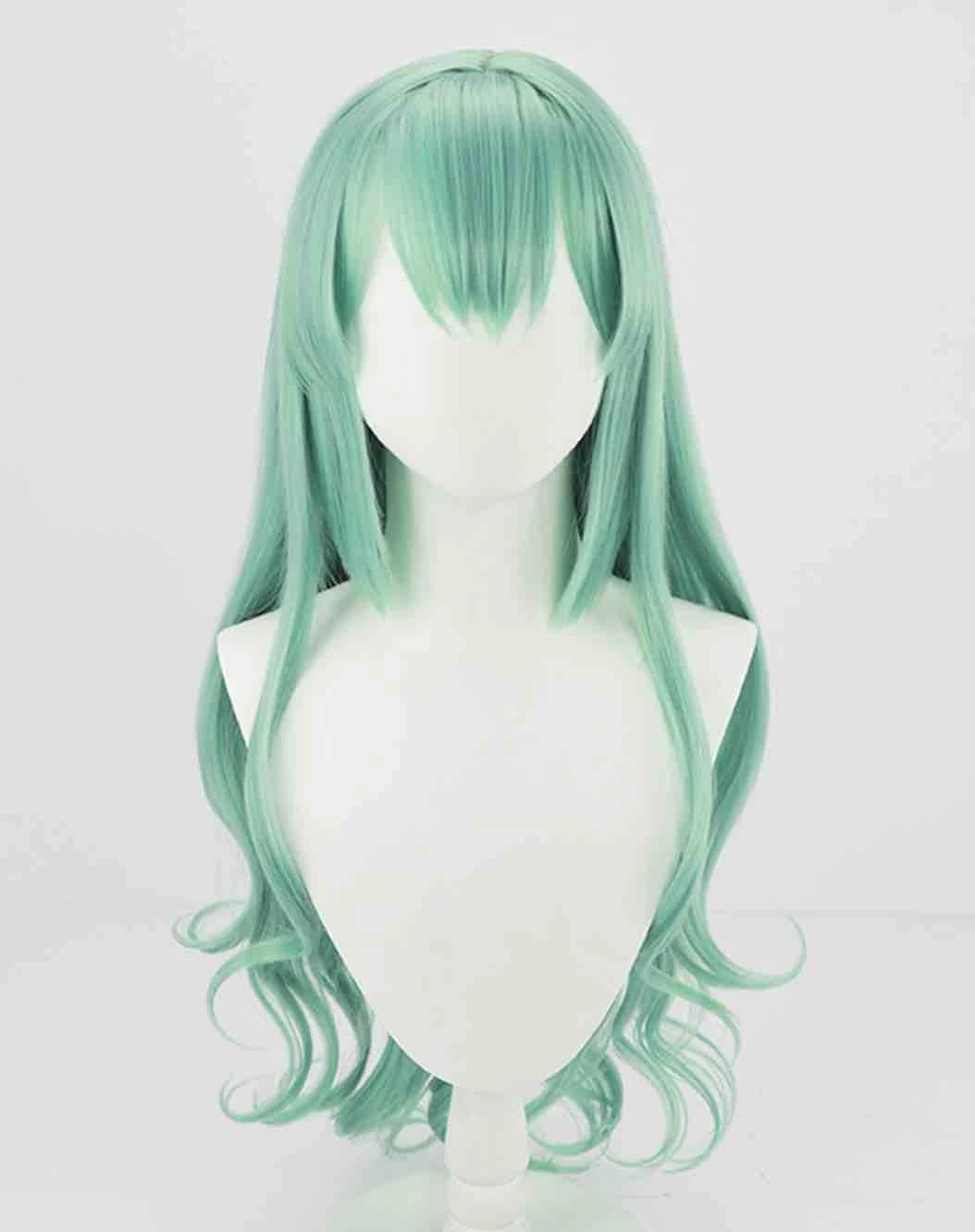 Green 70cm Virtual YouTuber Finana Ryugu Cosplay Wig 3 Green 70cm Virtual YouTuber Finana Ryugu Cosplay Wig