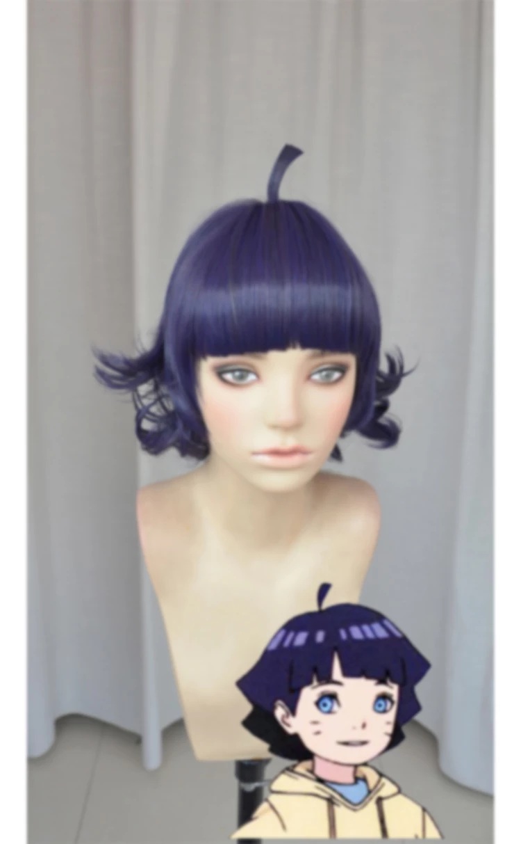 Purple 30cm Boruto Himawari Uzumaki Cosplay Wig 3 Purple 30cm Boruto Himawari Uzumaki Cosplay Wig