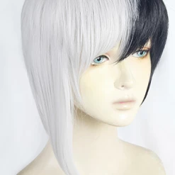 Silver And Black 35cm Dr. Stone Gen Asagiri Cosplay Wig