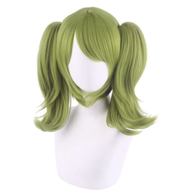 Green 35cm Danganronpa Monaca Towa Cosplay Wig 4 Green 35cm Danganronpa Monaca Towa Cosplay Wig - Image 2