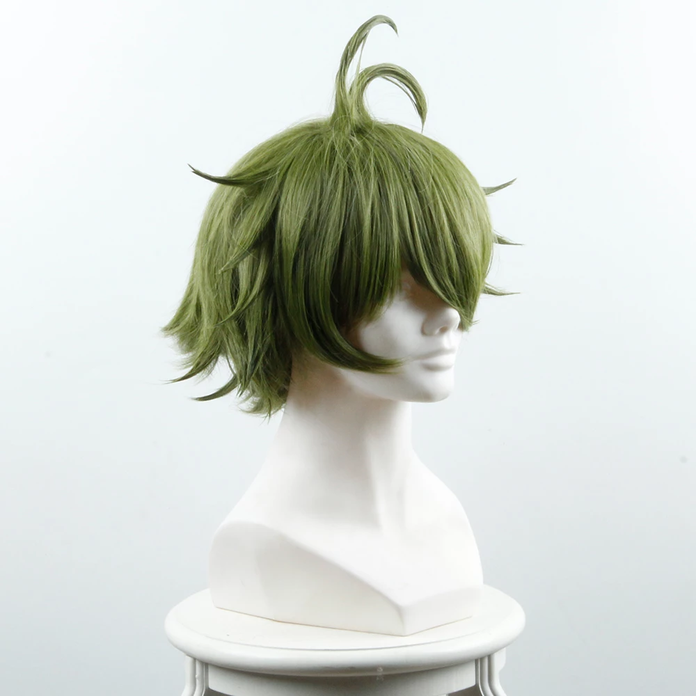 Green 35cm Danganronpa V3: Killing Harmony Rantaro Amami Cosplay Wig 5 Green 35cm Danganronpa V3: Killing Harmony Rantaro Amami Cosplay Wig - Image 3