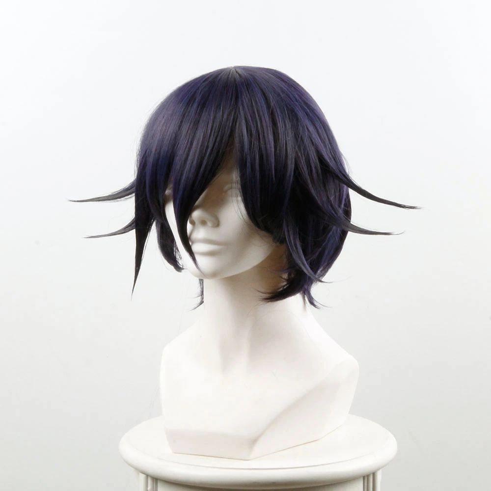 Black Purple 35cm Danganronpa V3: Killing Harmony Kokichi Oma Cosplay Wig 5 Black Purple 35cm Danganronpa V3: Killing Harmony Kokichi Oma Cosplay Wig - Image 3