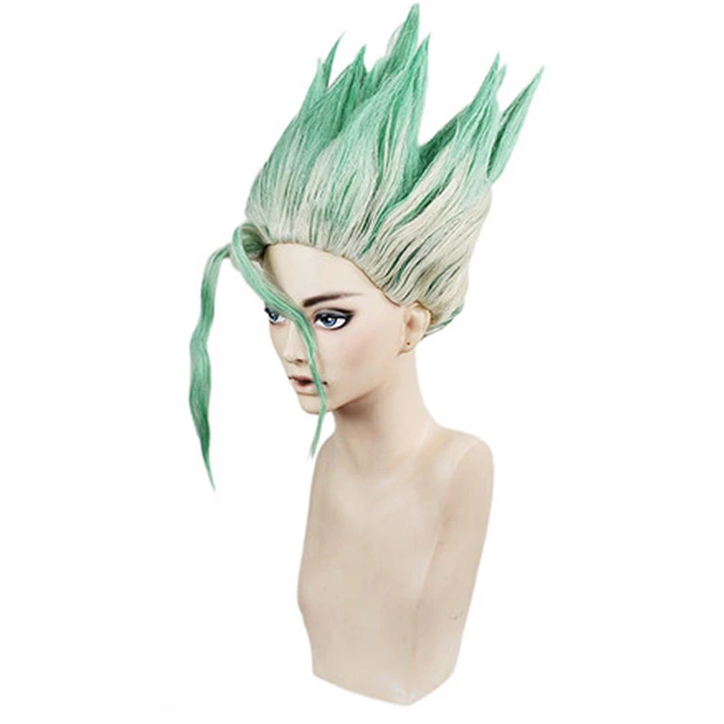 Green 35cm Dr. Stone Senku Ishigami Cosplay Wig 3 Green 35cm Dr. Stone Senku Ishigami Cosplay Wig