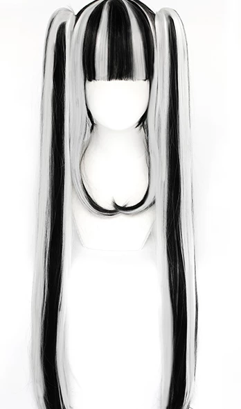 Black And White 90cm BanG Dream! Nyubara Reona Cosplay Wig 4 Black And White 90cm BanG Dream! Nyubara Reona Cosplay Wig - Image 2