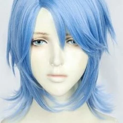 Blue 35cm Kingdom Hearts 3 Aqua Cosplay Wig