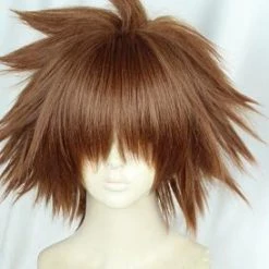 Brown 30cm Kingdom Hearts III Sora Cosplay Wig