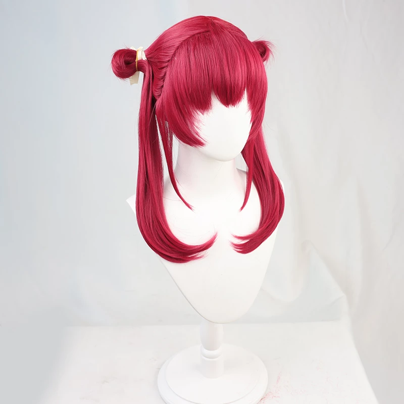 Red 45cm Virtual YouTuber Houshou Marine Cosplay Wig 4 Red 45cm Virtual YouTuber Houshou Marine Cosplay Wig - Image 2