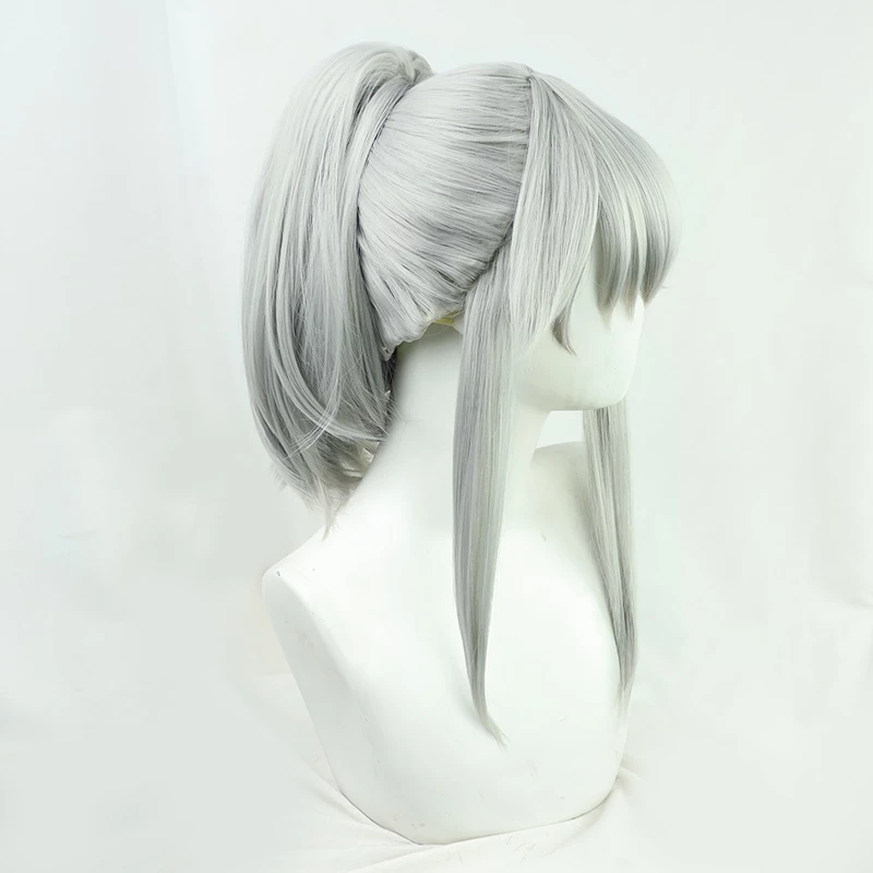 Silver 40cm Arknights Firewatch Cosplay Wig 5 Silver 40cm Arknights Firewatch Cosplay Wig - Image 3