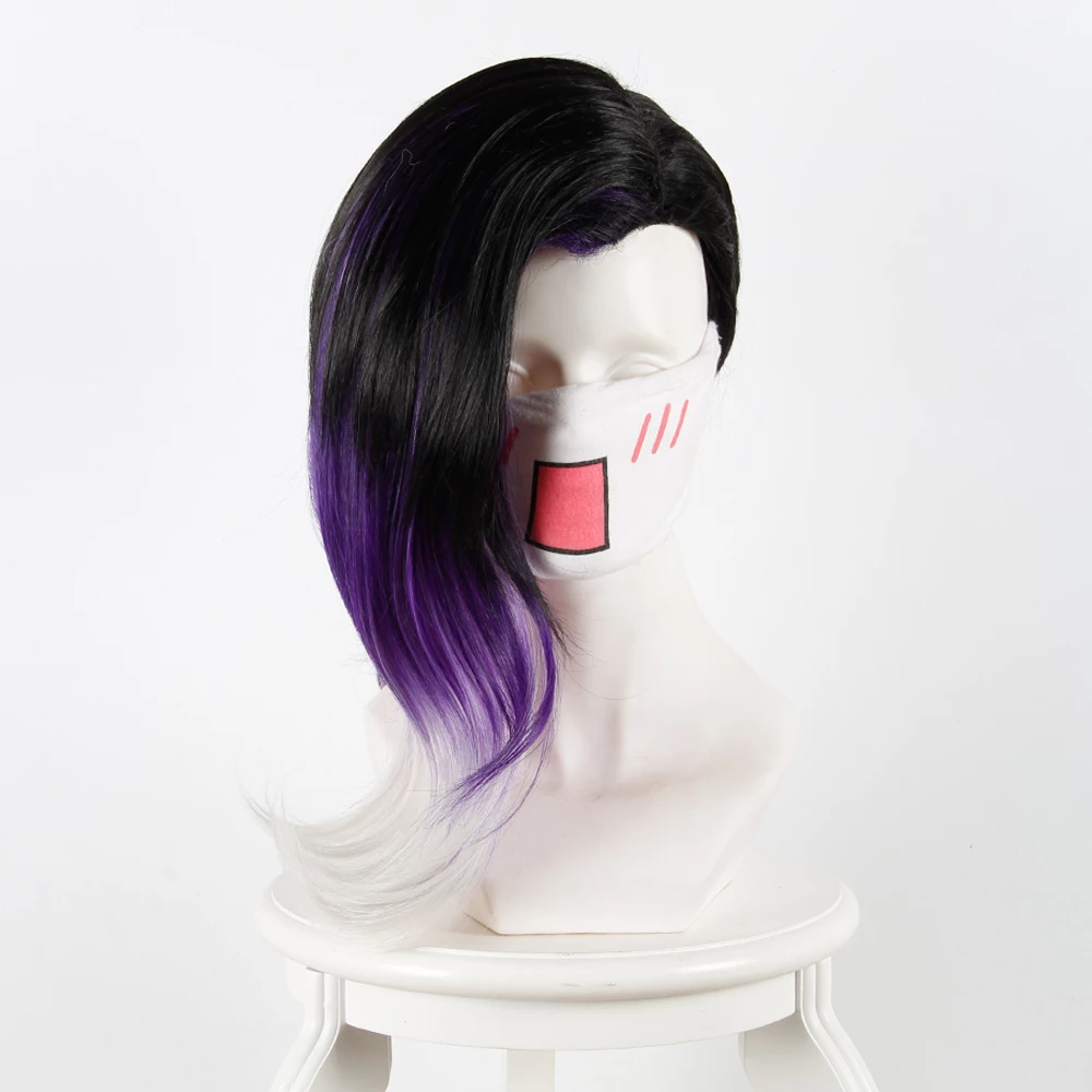 Black Purple 45cm Overwatch Sombra Cosplay Wig 3 Black Purple 45cm Overwatch Sombra Cosplay Wig