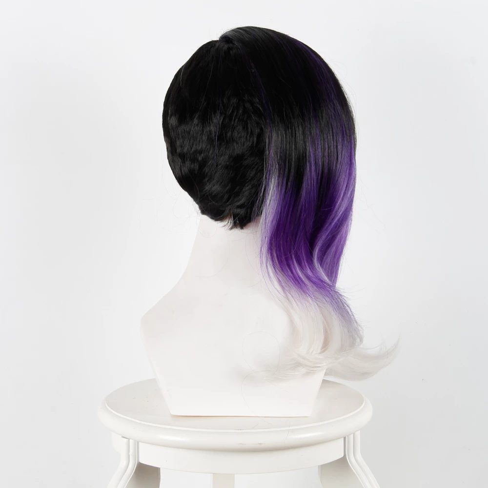 Black Purple 45cm Overwatch Sombra Cosplay Wig 5 Black Purple 45cm Overwatch Sombra Cosplay Wig - Image 3