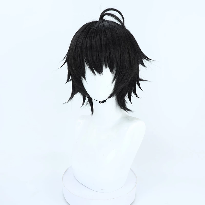 Black 35cm Virtual YouTuber Ren Zotto Cosplay Wig 4 Black 35cm Virtual YouTuber Ren Zotto Cosplay Wig - Image 2