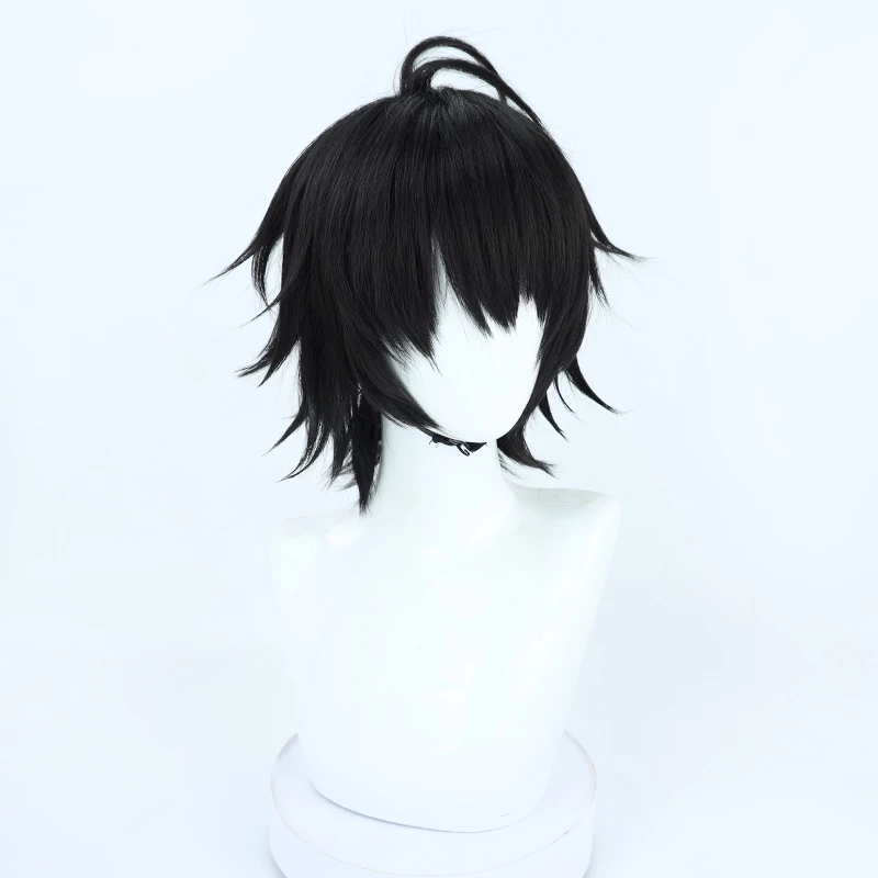 Black 35cm Virtual YouTuber Ren Zotto Cosplay Wig 5 Black 35cm Virtual YouTuber Ren Zotto Cosplay Wig - Image 3