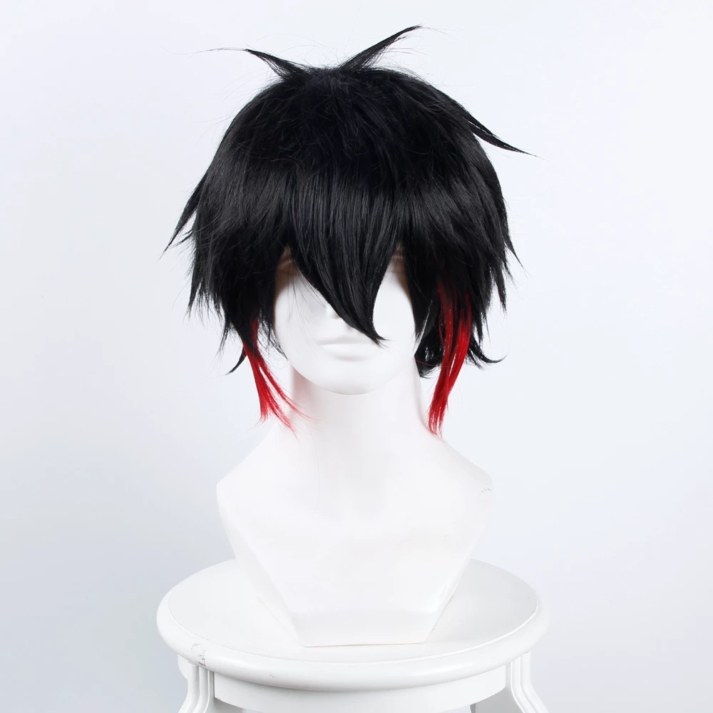 Black Red 35cm Nanbaka Detentionhouse Jyugo No. 15 Cosplay Wig 3 Black Red 35cm Nanbaka Detentionhouse Jyugo No. 15 Cosplay Wig
