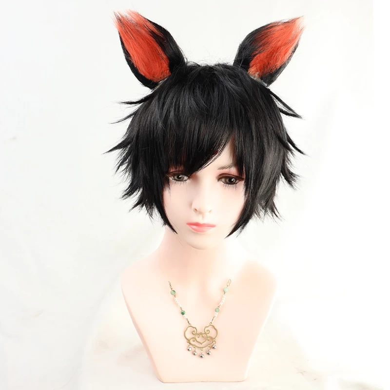 Black 30cm Arknights Aak Cosplay Wig 3 Black 30cm Arknights Aak Cosplay Wig