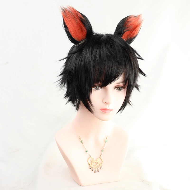 Black 30cm Arknights Aak Cosplay Wig 5 Black 30cm Arknights Aak Cosplay Wig - Image 3