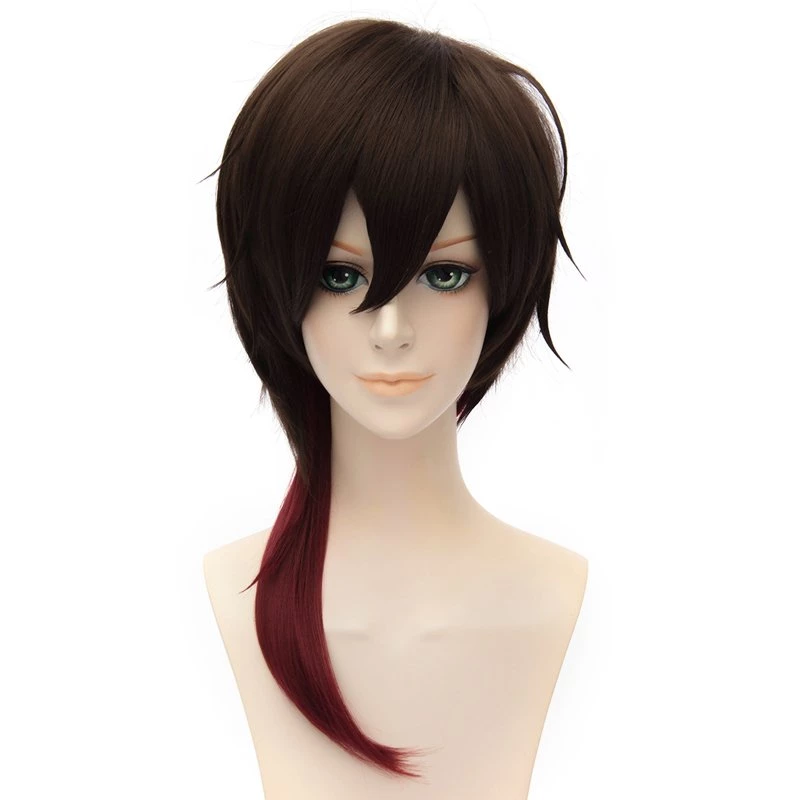 Brown And Red 45cm Touken Ranbu Ookurikara Cosplay Wig 3 Brown And Red 45cm Touken Ranbu Ookurikara Cosplay Wig