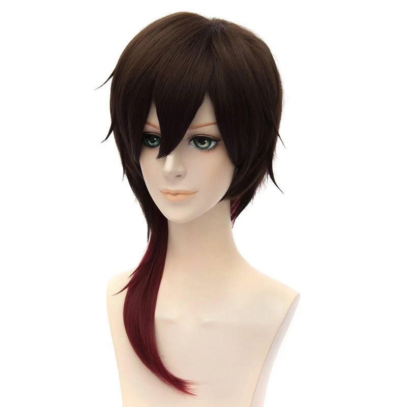 Brown And Red 45cm Touken Ranbu Ookurikara Cosplay Wig 4 Brown And Red 45cm Touken Ranbu Ookurikara Cosplay Wig - Image 2