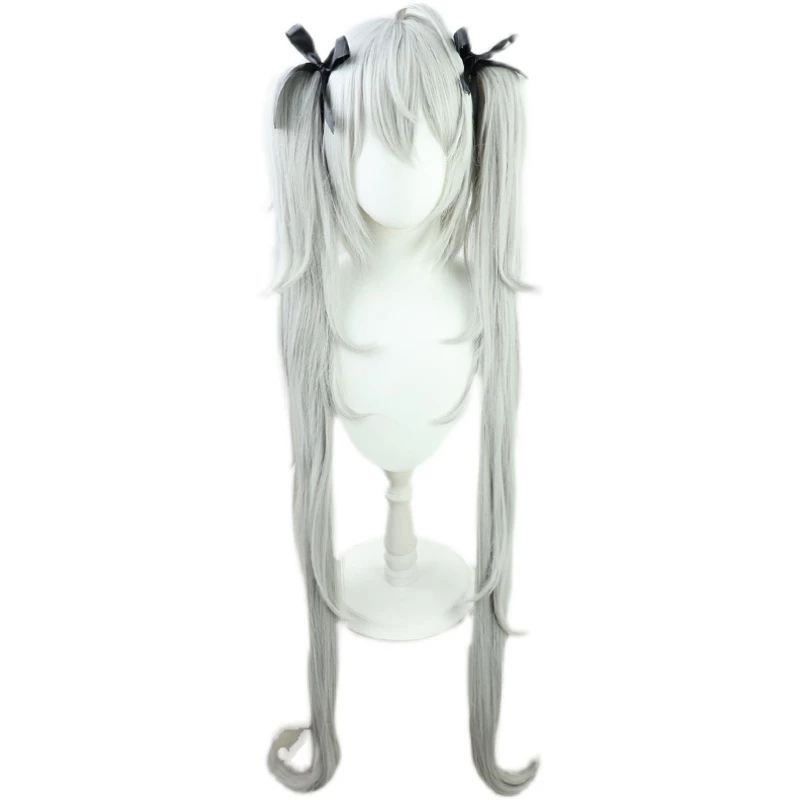 Silver 100cm Virtual YouTuber Sanya Cosplay Wig 3 Silver 100cm Virtual YouTuber Sanya Cosplay Wig