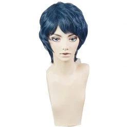 Blue 30cm Legend Of The Galactic Heroes Yang Wen-li Cosplay Wig