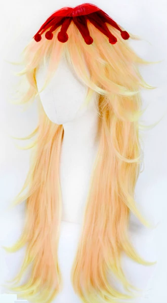 Red And Gold 80cm Demon Slayer: Kimetsu No Doma Cosplay Wig 5 Red And Gold 80cm Demon Slayer: Kimetsu No Doma Cosplay Wig - Image 3
