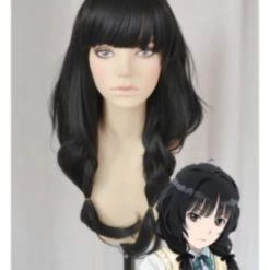 Black 60cm Seiren Ruise Sanjo Cosplay Wig