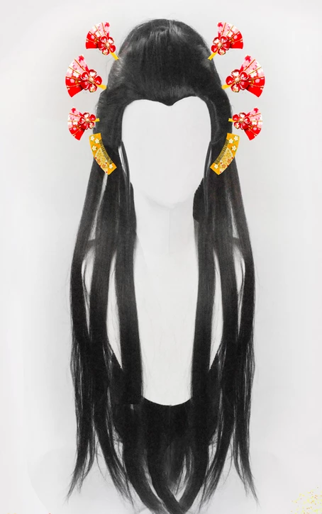 Black 100cm Demon Slayer: Kimetsu No Yaiba Daki Cosplay Wig 3 Black 100cm Demon Slayer: Kimetsu No Yaiba Daki Cosplay Wig