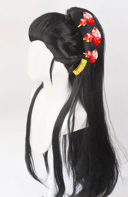 Black 100cm Demon Slayer: Kimetsu No Yaiba Daki Cosplay Wig 5 Black 100cm Demon Slayer: Kimetsu No Yaiba Daki Cosplay Wig - Image 3