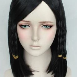 Black 40cm Overwatch Pharah Cosplay Wig