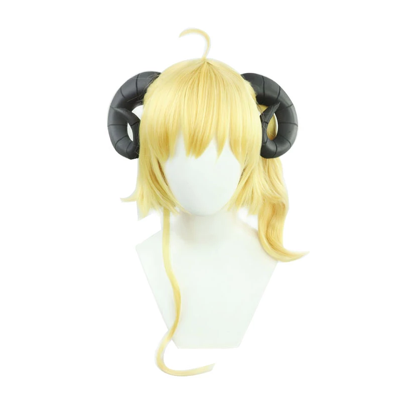 Gold 45cm Virtual YouTuber Tsunomaki Watame Cosplay Wig 3 Gold 45cm Virtual YouTuber Tsunomaki Watame Cosplay Wig