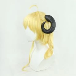 Gold 45cm Virtual YouTuber Tsunomaki Watame Cosplay Wig 8 Gold 45cm Virtual YouTuber Tsunomaki Watame Cosplay Wig -Cosplay Shopper Store COS 068 02 34