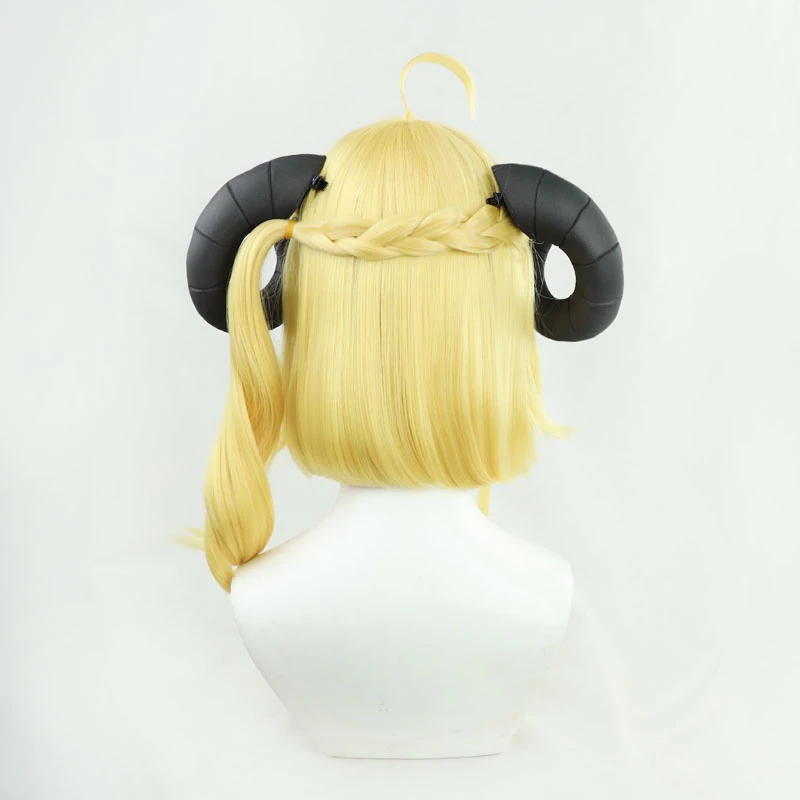 Gold 45cm Virtual YouTuber Tsunomaki Watame Cosplay Wig 6 Gold 45cm Virtual YouTuber Tsunomaki Watame Cosplay Wig - Image 4