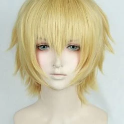 Gold 30cm Mob Psycho 100 (Mobu Saiko Hyaku) Teruki Hanazawa Cosplay Wig