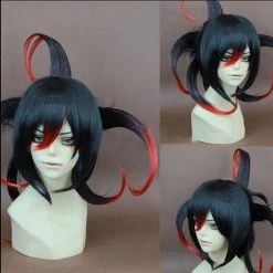 Black And Red 50cm Laughing Under The Clouds Tenka Kumo Cosplay Wig