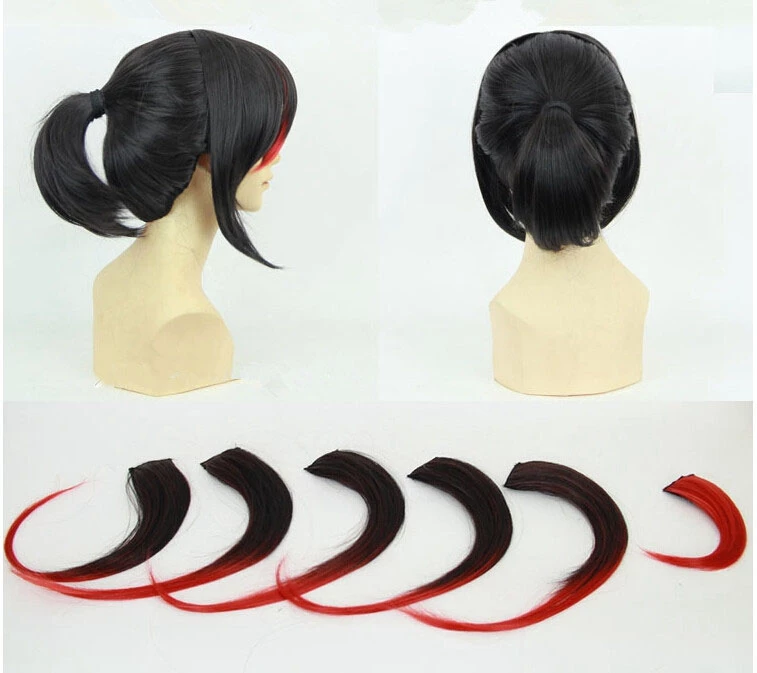 Black And Red 50cm Laughing Under The Clouds Tenka Kumo Cosplay Wig 4 Black And Red 50cm Laughing Under The Clouds Tenka Kumo Cosplay Wig - Image 2