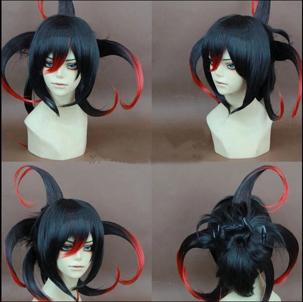 Black And Red 50cm Laughing Under The Clouds Tenka Kumo Cosplay Wig 5 Black And Red 50cm Laughing Under The Clouds Tenka Kumo Cosplay Wig - Image 3